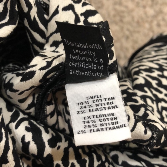 Diane Von Furstenberg Dress Size 10 Black Off White Two Tone Print Sheath - Picture 7 of 11